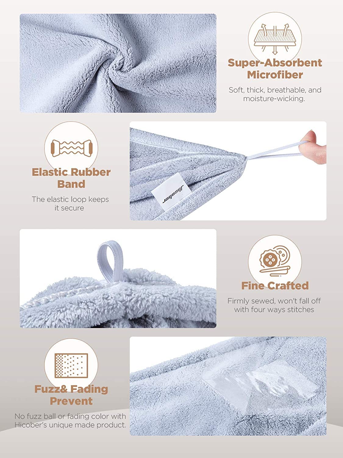 Microfiber Hair Towel – Quick-Drying Turban Hair Wrap